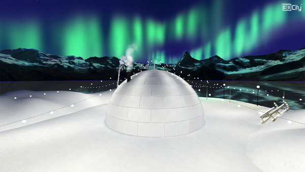 The North Pole at night